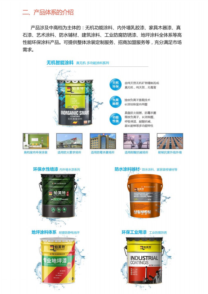 铂英特无机涂料产品体系介绍
