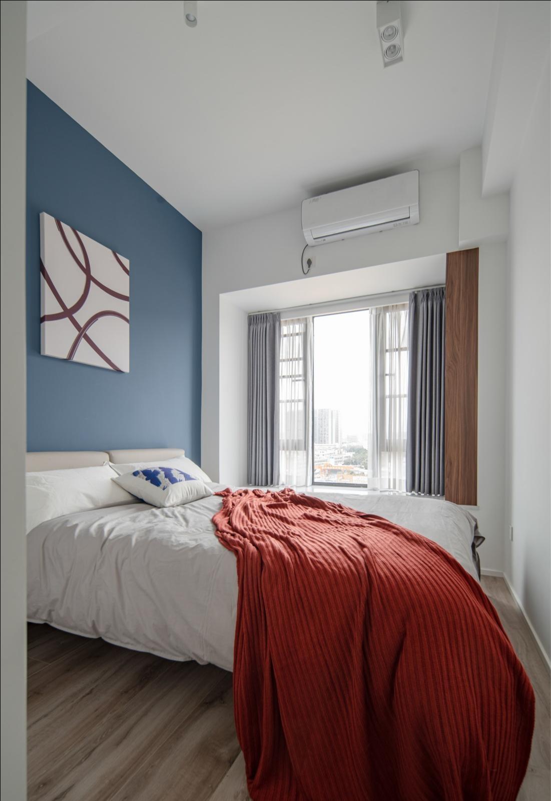 电视背景墙淡蓝色乳胶漆_灰蓝色乳胶漆电视背景墙_电视背景墙刷灰蓝色好看吗