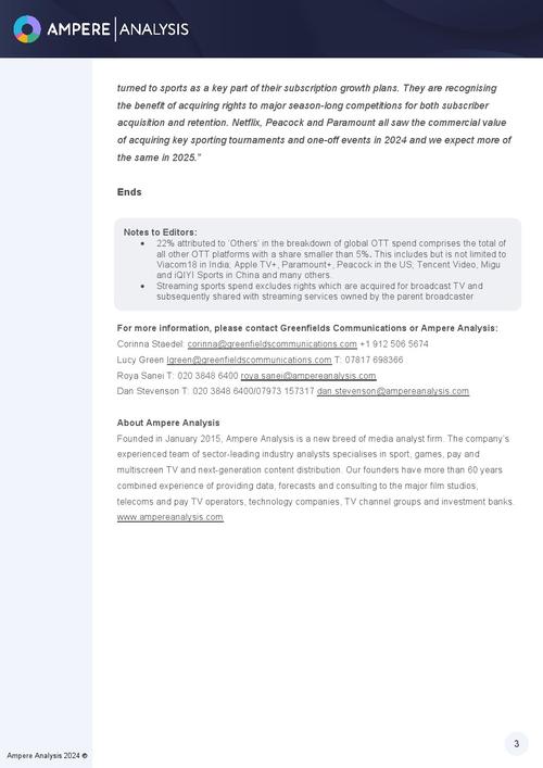 _Ampere：2025年流媒体平台将在体育转播权上支出125亿美元_Ampere：2025年流媒体平台将在体育转播权上支出125亿美元